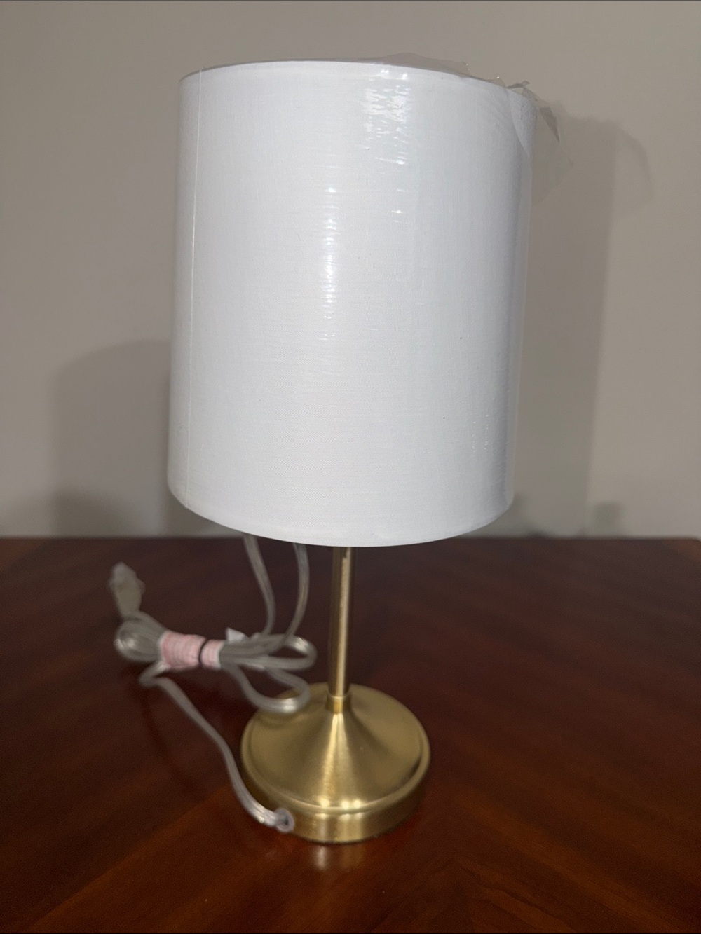 White Shade Gold Table Lamp - Unbranded